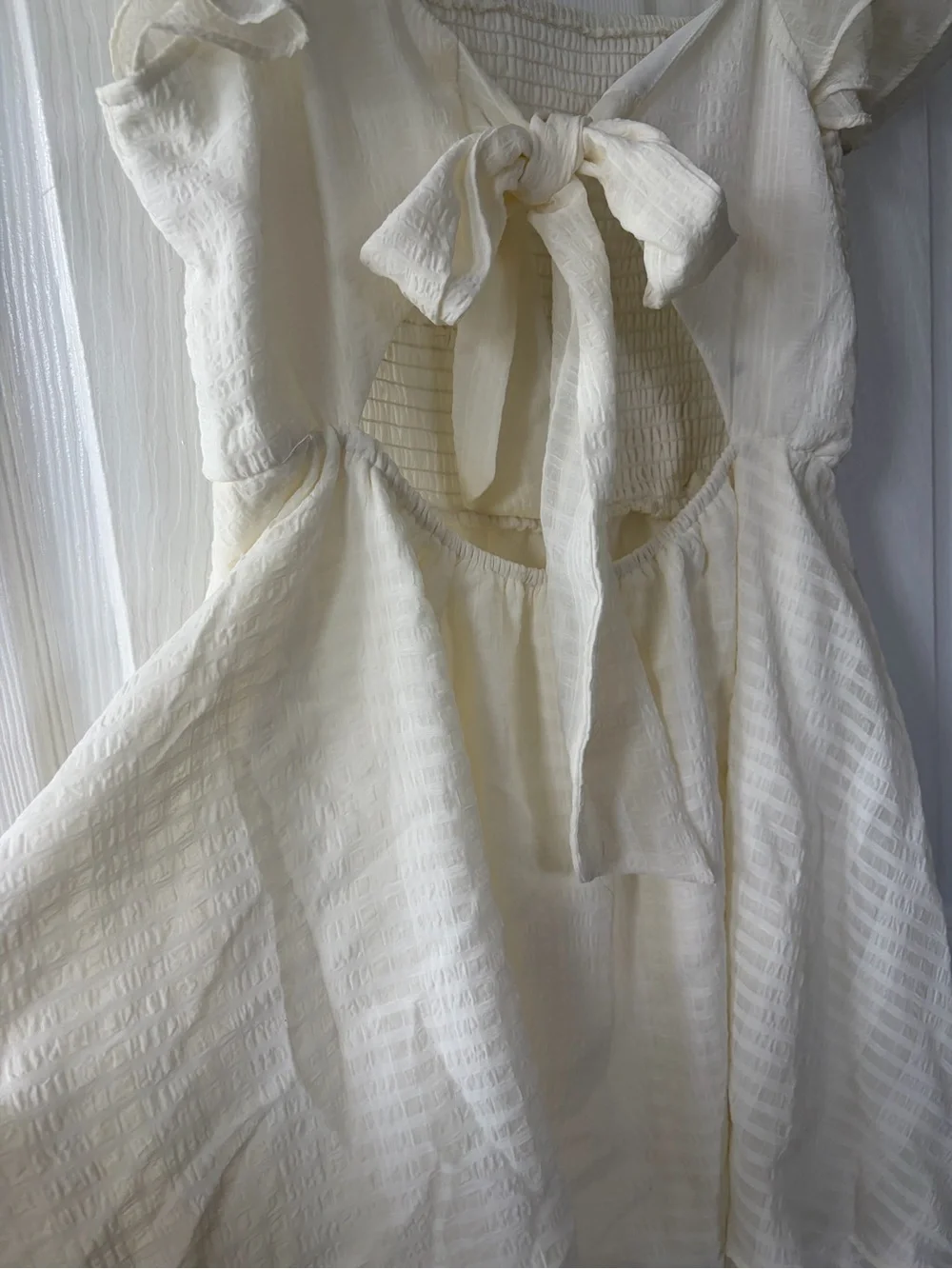 Altar'd State white Ruffle Strap Smocked Sundress